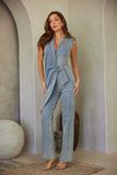 Washed Denim Stretch Jumpsuit