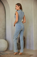 Washed Denim Stretch Jumpsuit