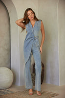 Washed Denim Stretch Jumpsuit