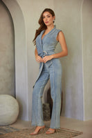 Washed Denim Stretch Jumpsuit