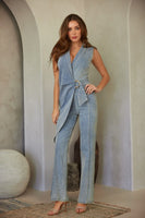Washed Denim Stretch Jumpsuit