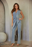 Washed Denim Stretch Jumpsuit