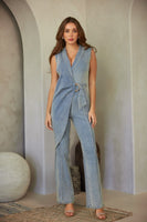 Washed Denim Stretch Jumpsuit
