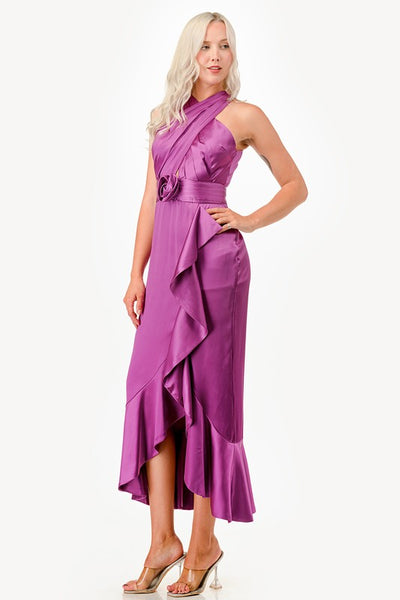 Halter Cascade Dress