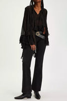 Boho Ruffled Hem Blouse