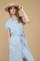 Stripe Chambray Midi Dress