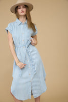 Stripe Chambray Midi Dress