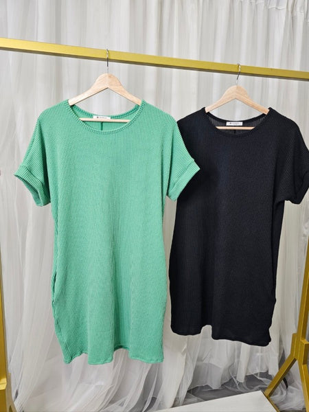 Rib Knit T-shirt Dress