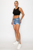 Lena Vintage Ripped Denim Shorts