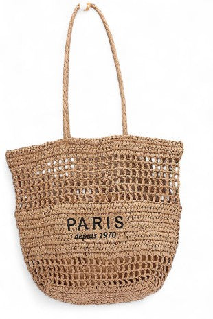 Straw Paris Tote