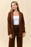 Faux Suede Blazer