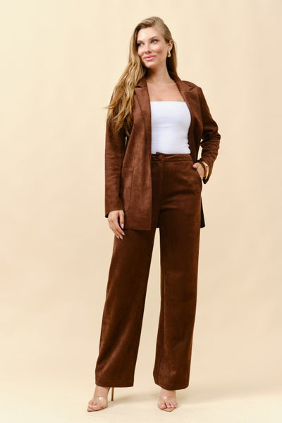 Faux Suede Trousers