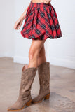 Plaid Bubble Skirt
