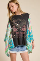 graphic tee Poncho Top