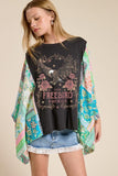 graphic tee Poncho Top