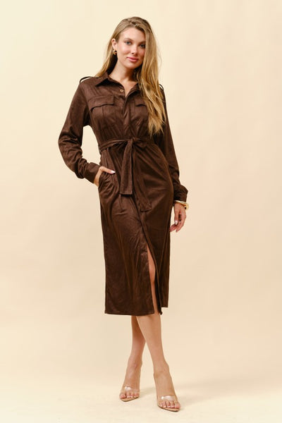Faux Suede trench Dress