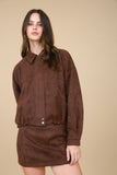 Faux Suede Bomber