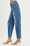 4 Way Stretch Mid Rise Barrel Jean