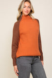 Pumpkin Patch Mock Neck Contrast Sweater