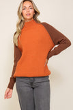 Pumpkin Patch Mock Neck Contrast Sweater