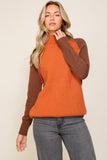 Pumpkin Patch Mock Neck Contrast Sweater
