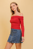 Night Out Ity Off Shoulder Top