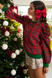 Holiday Plaid Puff Sleeve