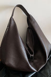 Pu Leather Double Zipper Shoulder Handbag