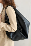 Pu Leather Double Zipper Shoulder Handbag