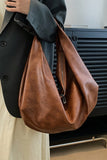 Pu Leather Double Zipper Shoulder Handbag