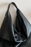 Pu Leather Double Zipper Shoulder Handbag