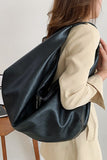 Pu Leather Double Zipper Shoulder Handbag