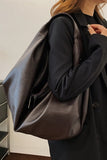 Pu Leather Double Zipper Shoulder Handbag