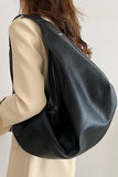 Pu Leather Double Zipper Shoulder Handbag
