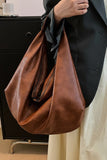 Pu Leather Double Zipper Shoulder Handbag