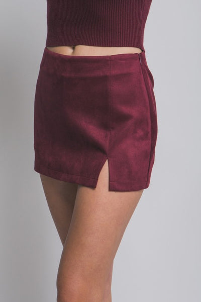 Suede Mini Skort