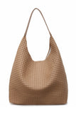 Weave Faux leather hobo