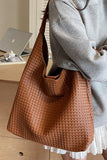 Weave Faux leather hobo