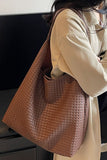 Weave Faux leather hobo