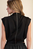 High Neck Zip back