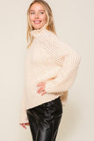 Chunky Textured Mock Neck Sweater
