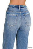 Straight Raw Hem Denim Pants