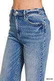 Straight Raw Hem Denim Pants