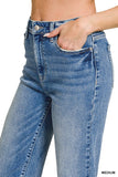 Straight Raw Hem Denim Pants