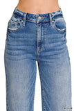 Straight Raw Hem Denim Pants