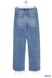 Straight Raw Hem Denim Pants