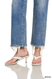 Straight Raw Hem Denim Pants