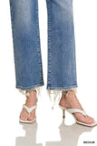 Straight Raw Hem Denim Pants