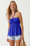 Silky Beaded Halter Top