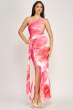 Watercolor One Shoulder Dress